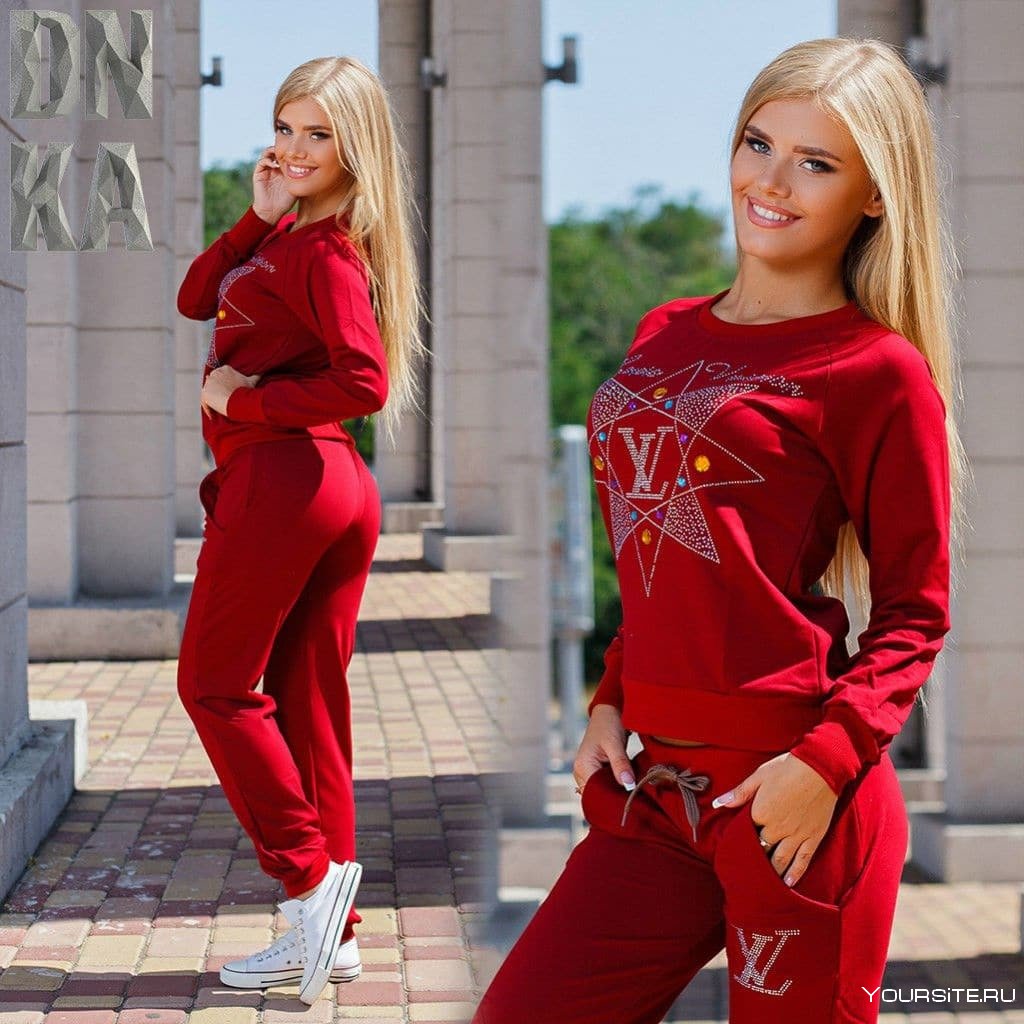 Луи Виттон красный спортивный костюм женский