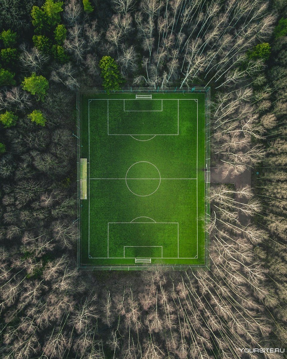 Футбольное поле вид сверху