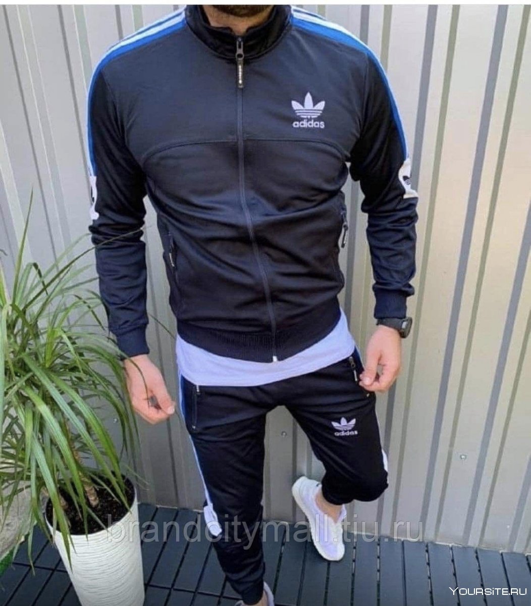 Костюм спортивный эластик мужской адидас синий