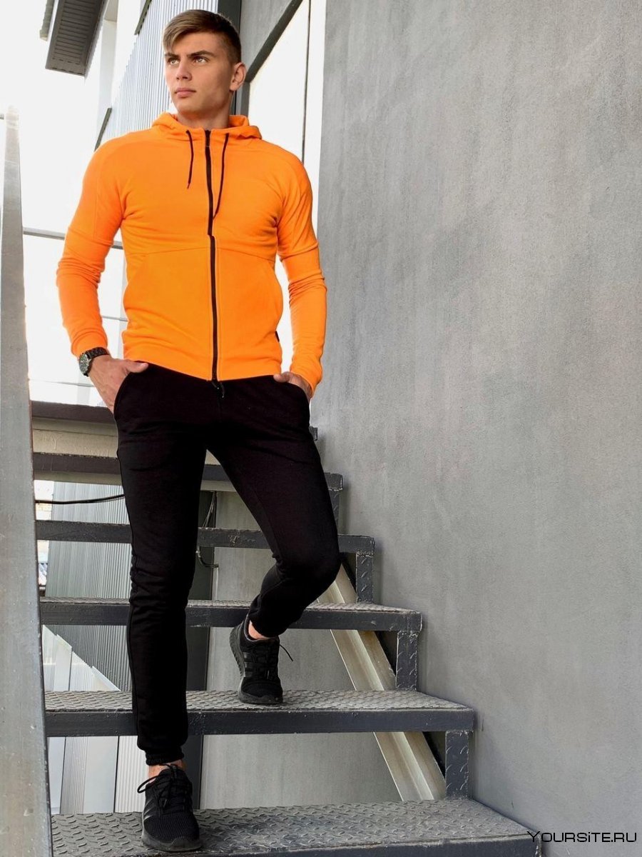Оранжевый спортивный костюм мужской