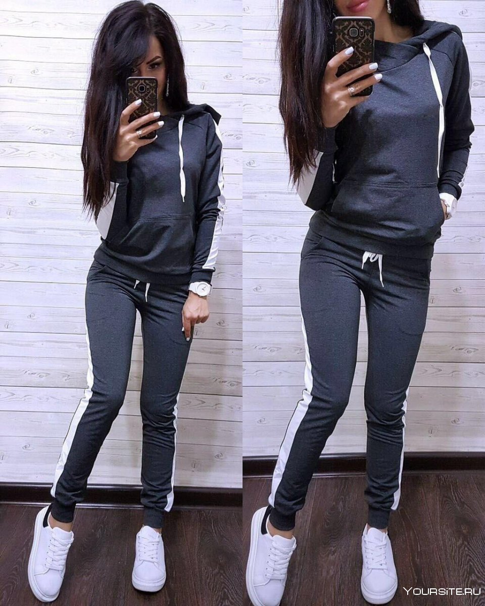 Спортивный костюм адидас женский серый