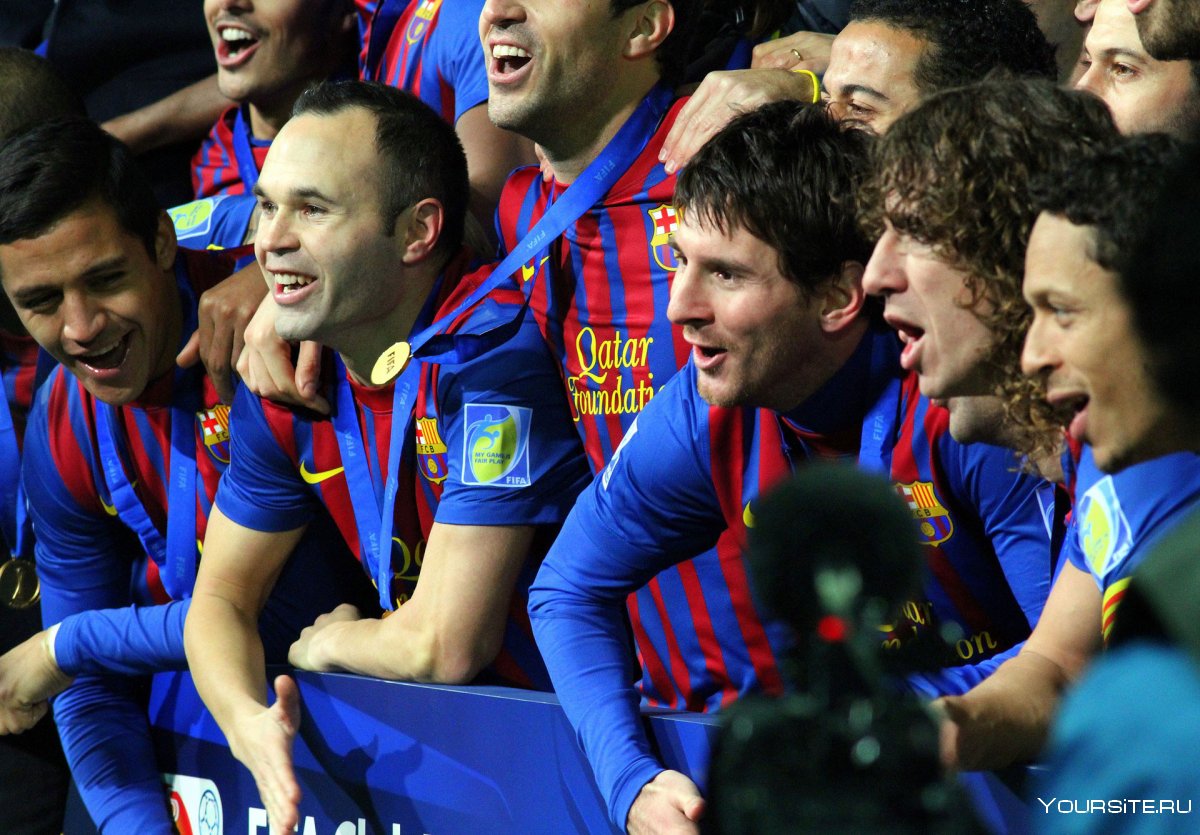Barcelona FC Players down on Pitch