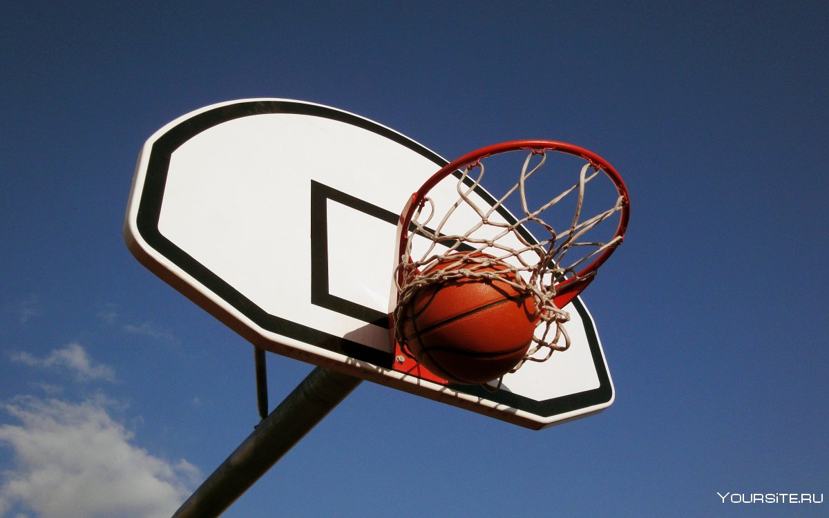 Баскетбольный мяч и кольцо