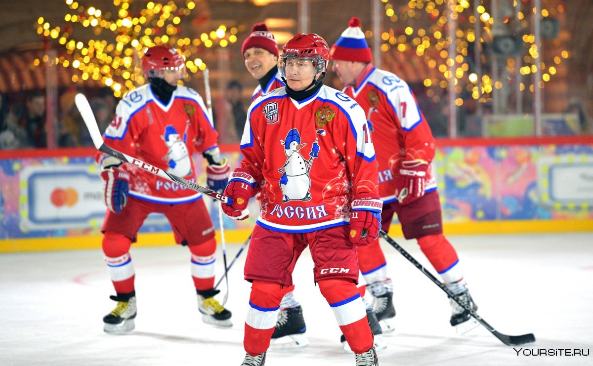 Потанин и Путин хоккей