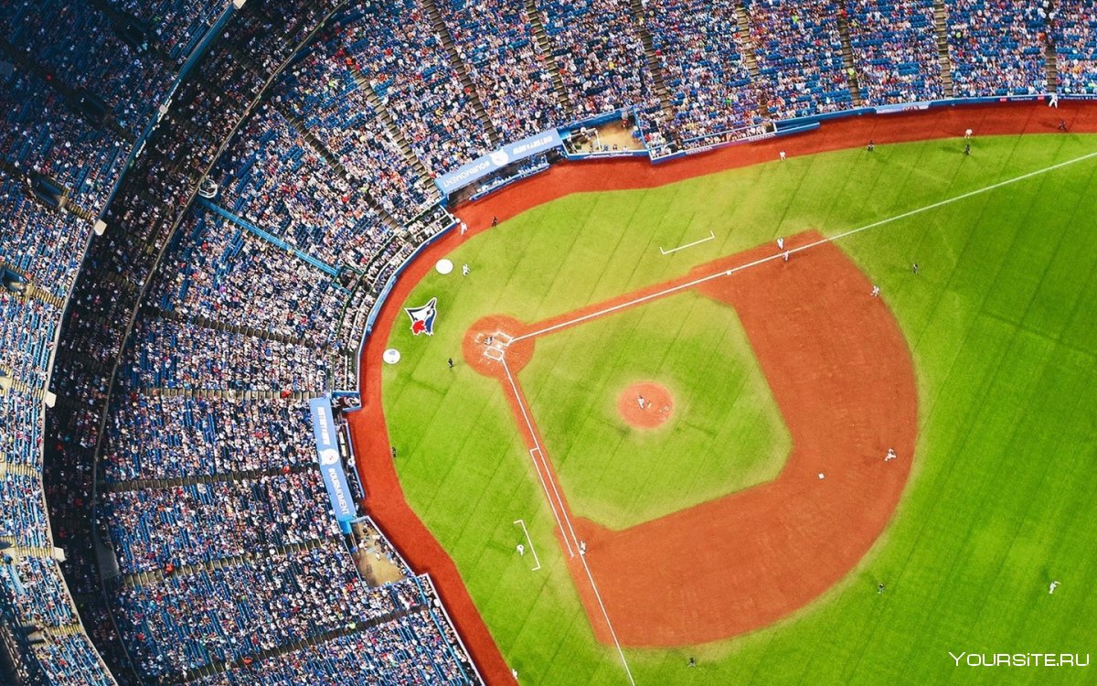Бейсбольное поле вид сверху