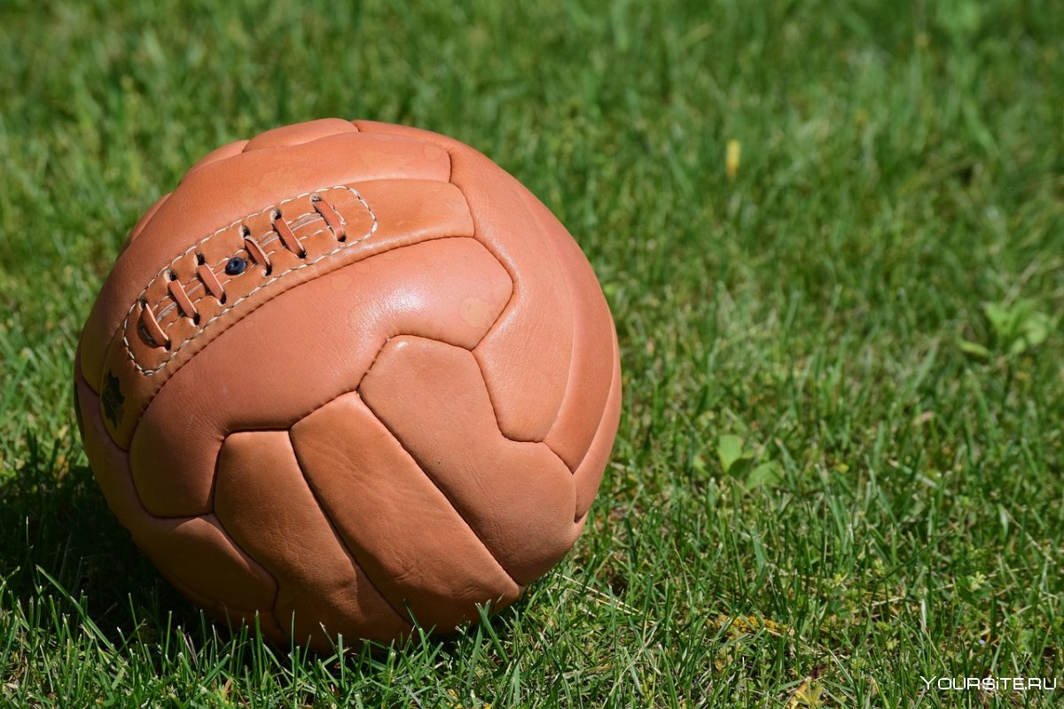 Кожаный футбольный мяч
