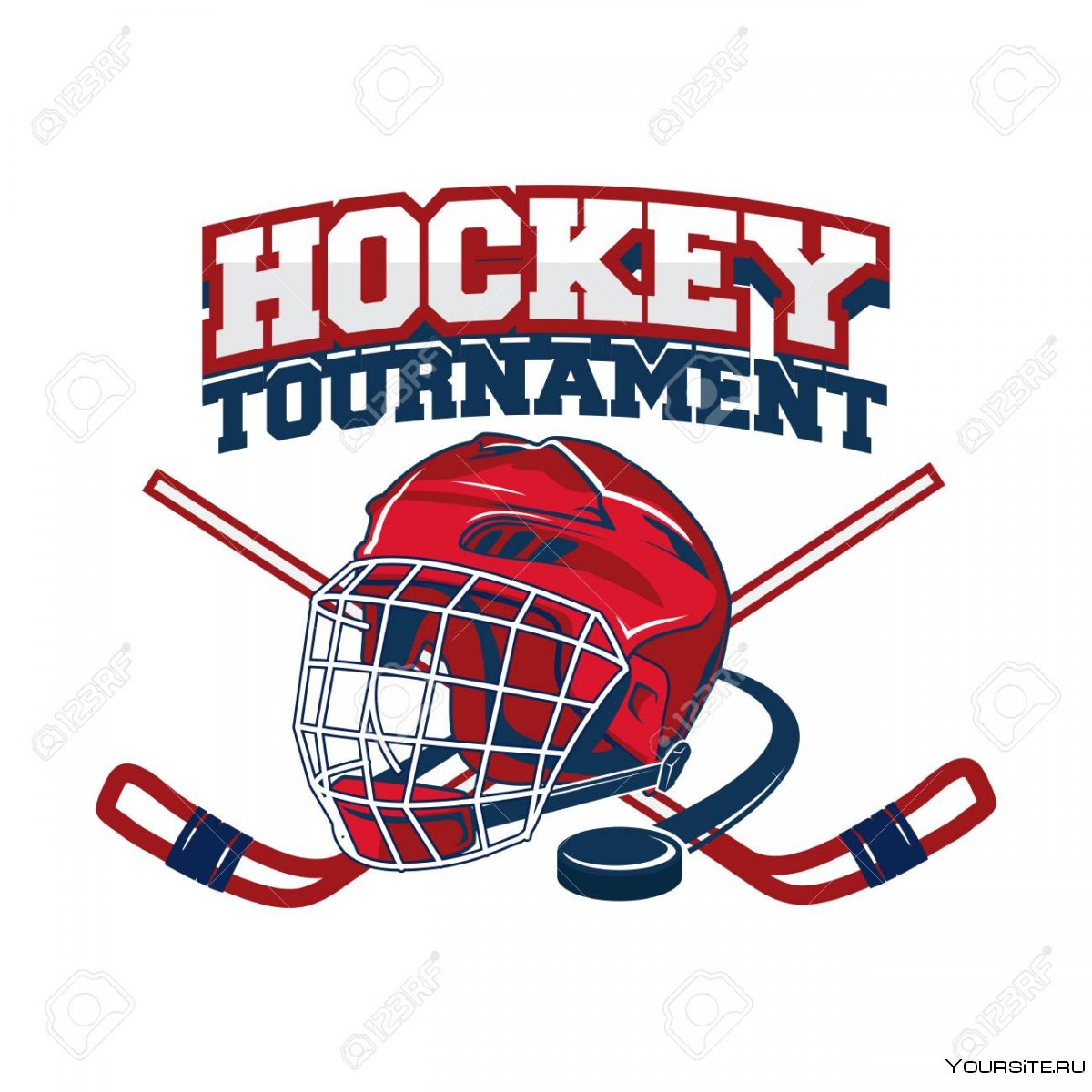 Логотип с хоккейным тренером