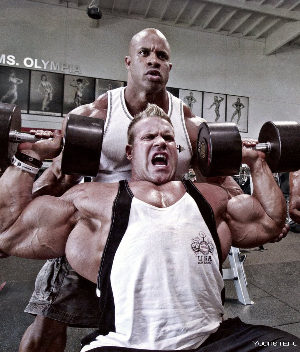 Культурист в зале