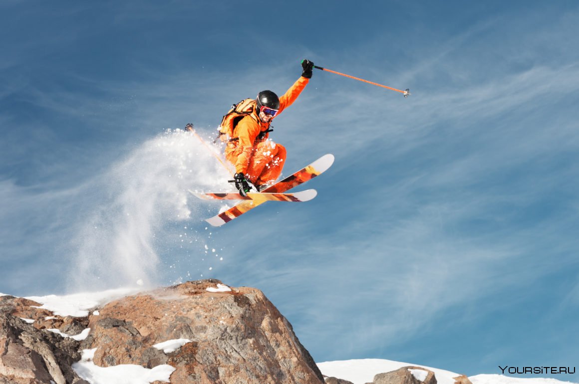 Прыжки 360 градусов на лыжах