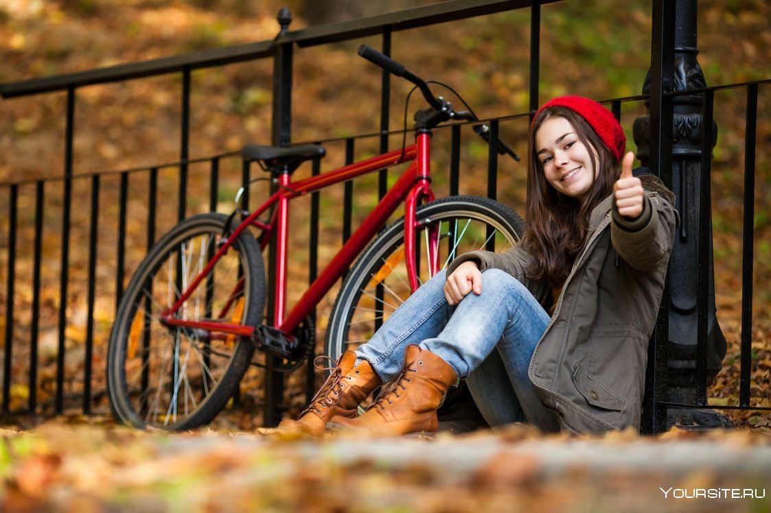 Осенняя фотосессия с велосипедом