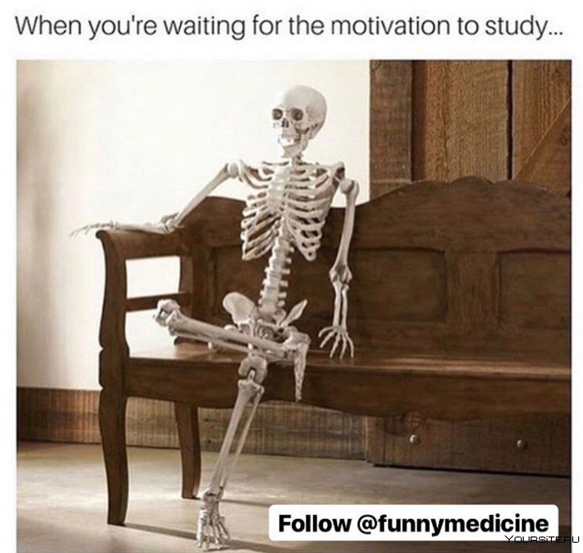 Скелет сидит в ожидании