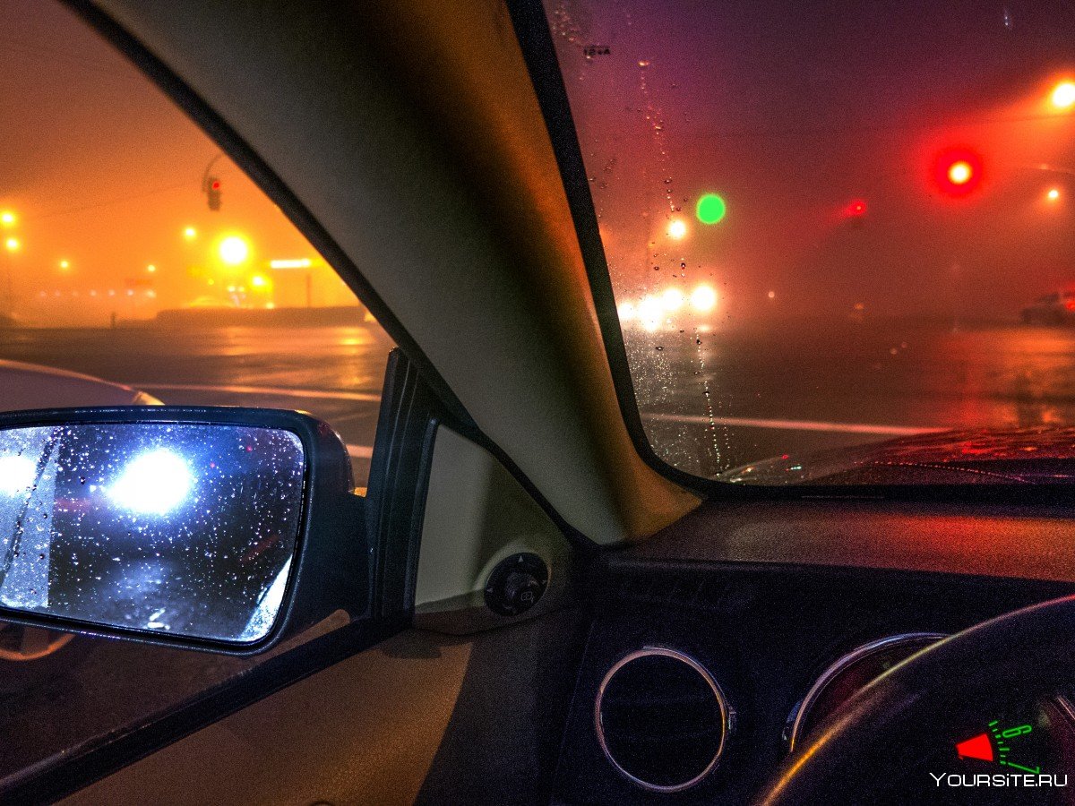 Ночной вид из окна машины