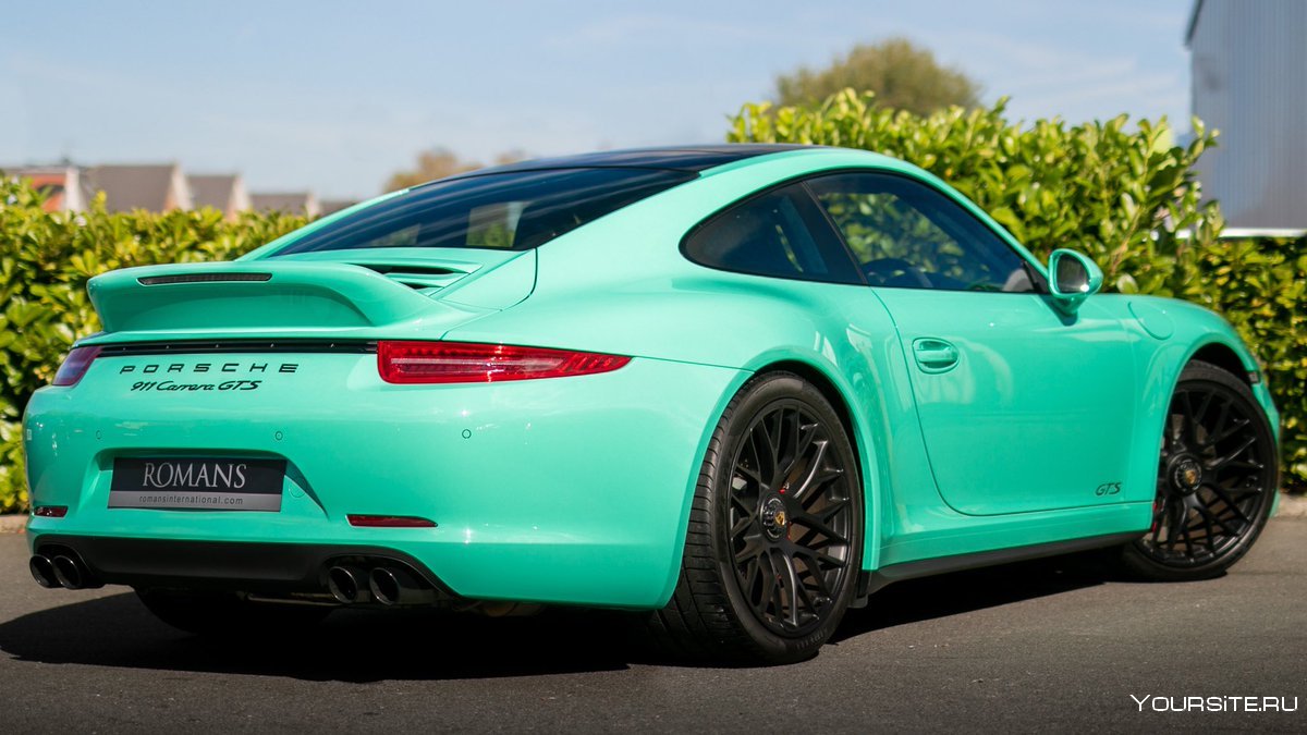 Бирюзовый Порше 911 кабриолет