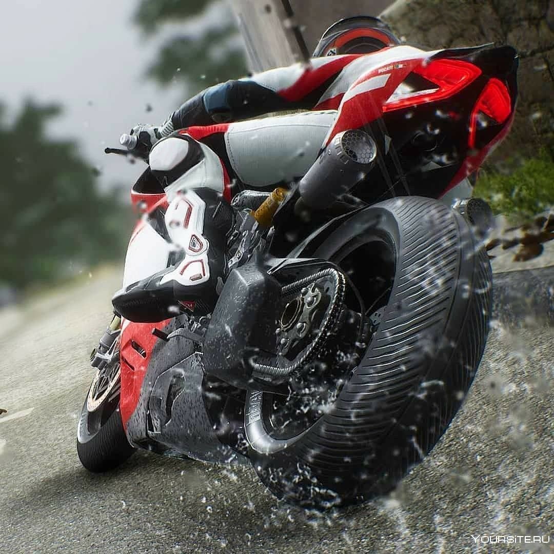 Мотоцикл дождь