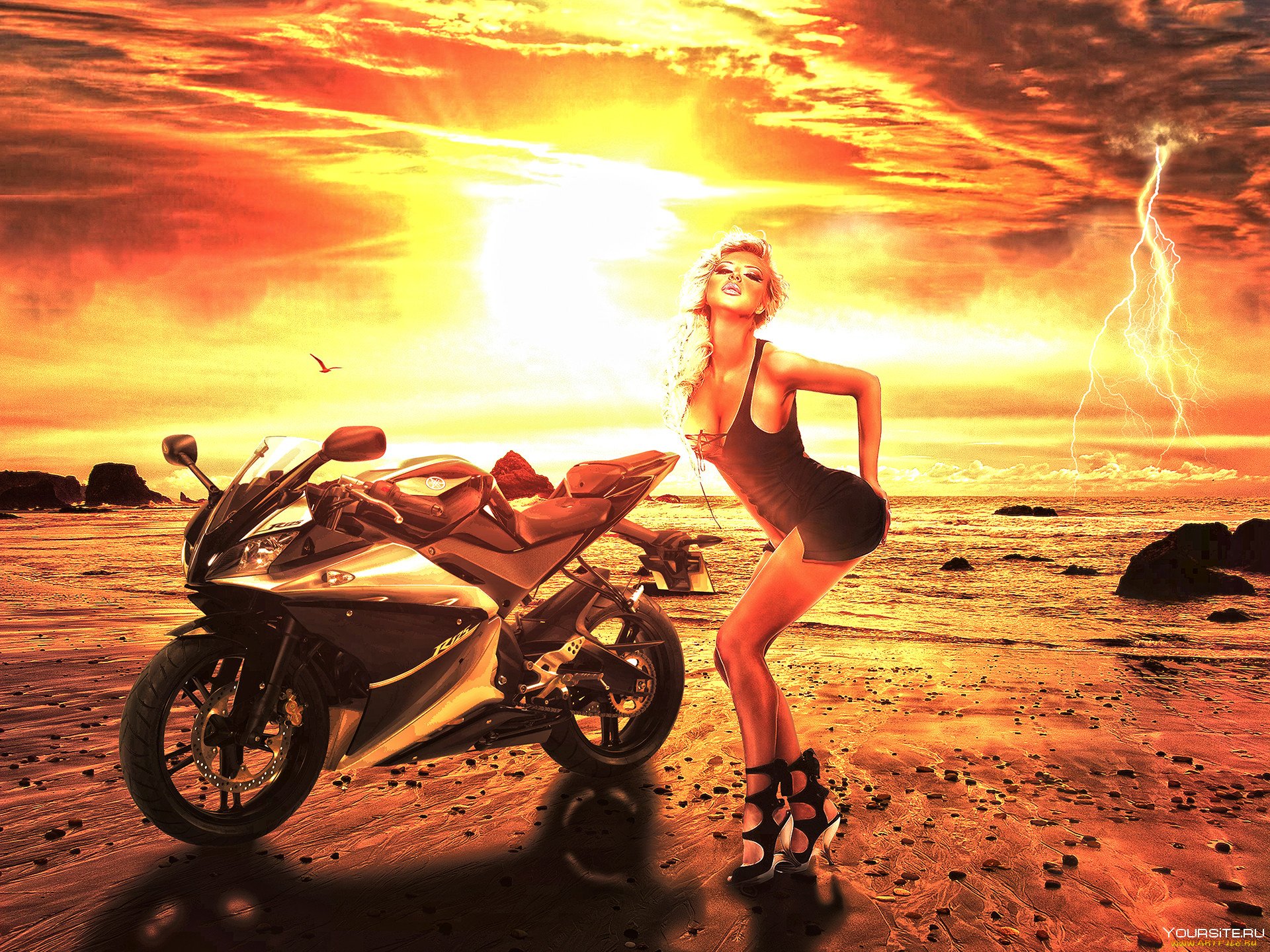 Девушки машины мотоциклы