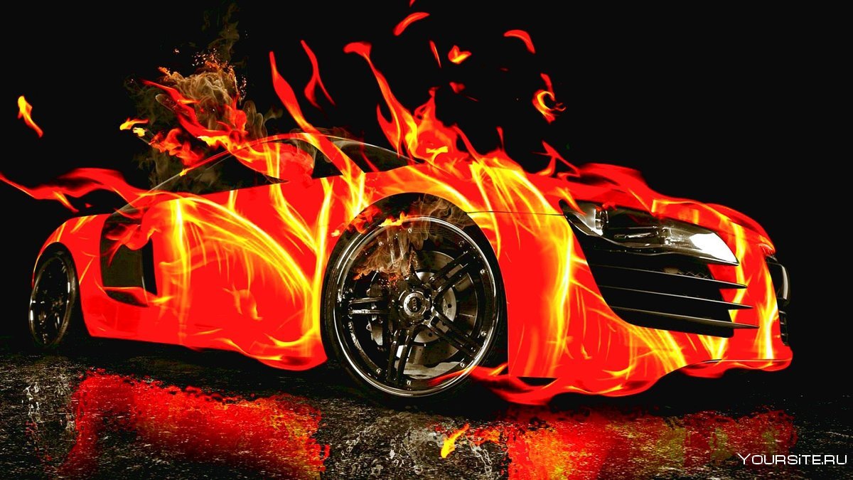 Крутые машины с огнем