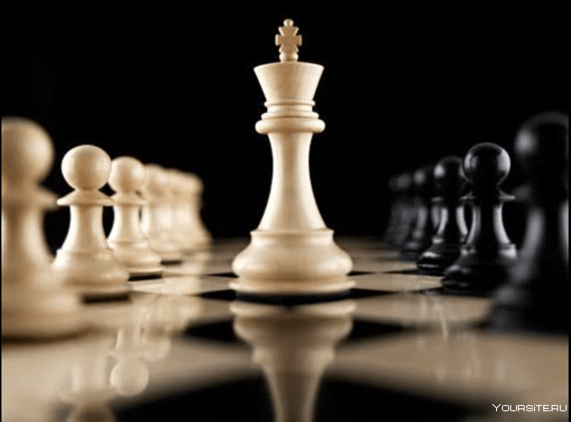 Партия в шахматы черная Королева и белый ферзь