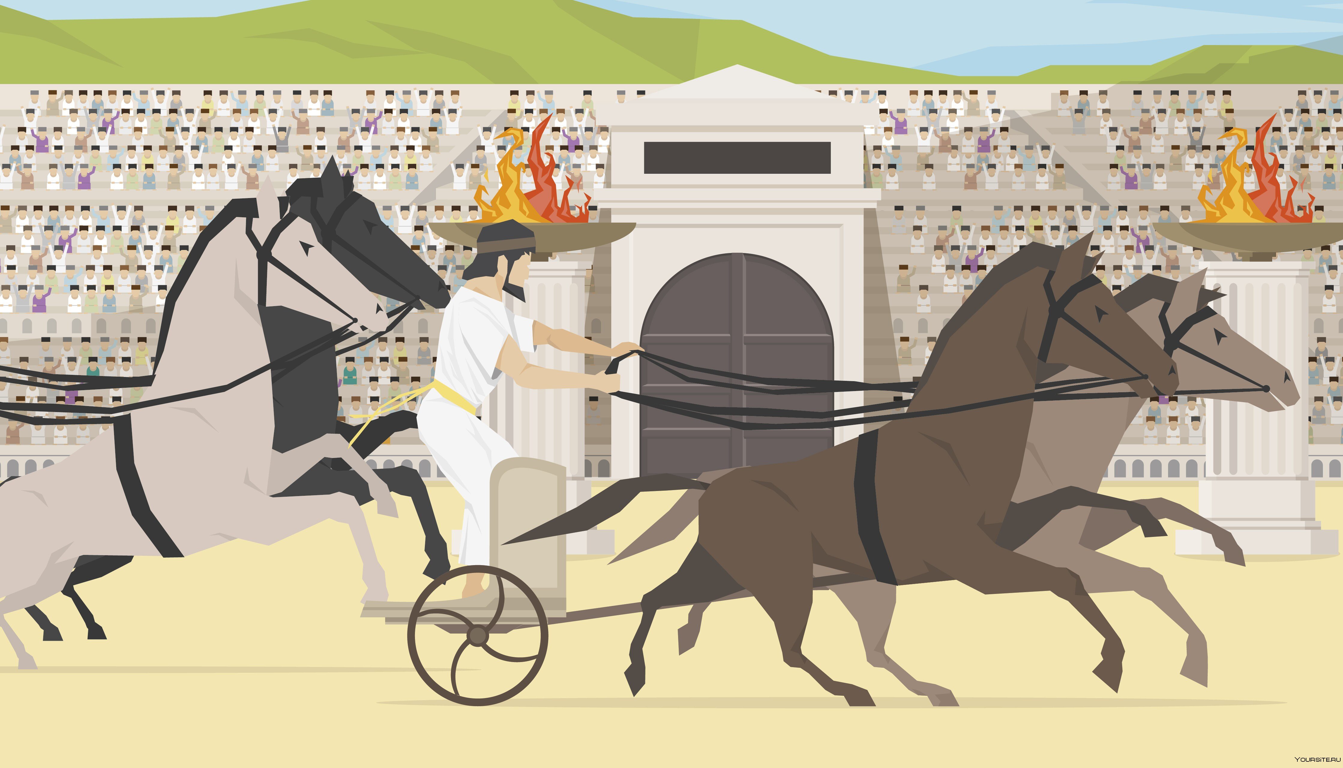 Скачки на лошадях в древней Греции на Олимпийских играх