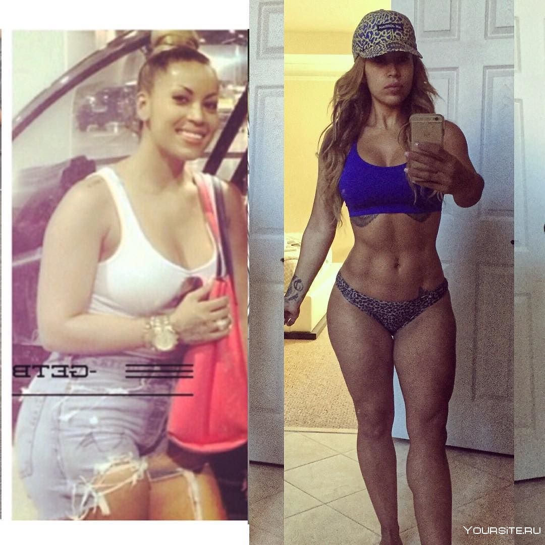 Фитнес до и после женщины