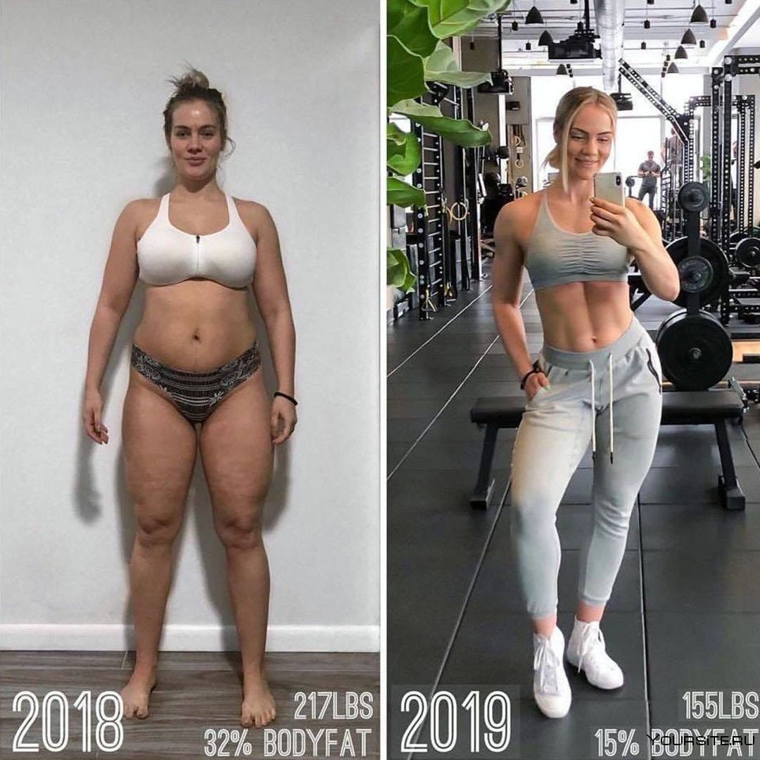 До и после фитнес трансформация девушки