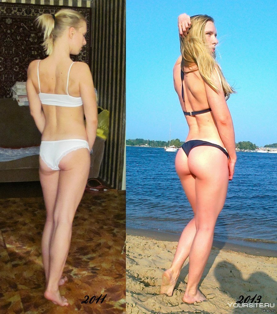 Накаченная попа до и после