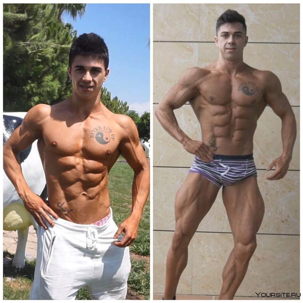 Накаченные мышцы до и после