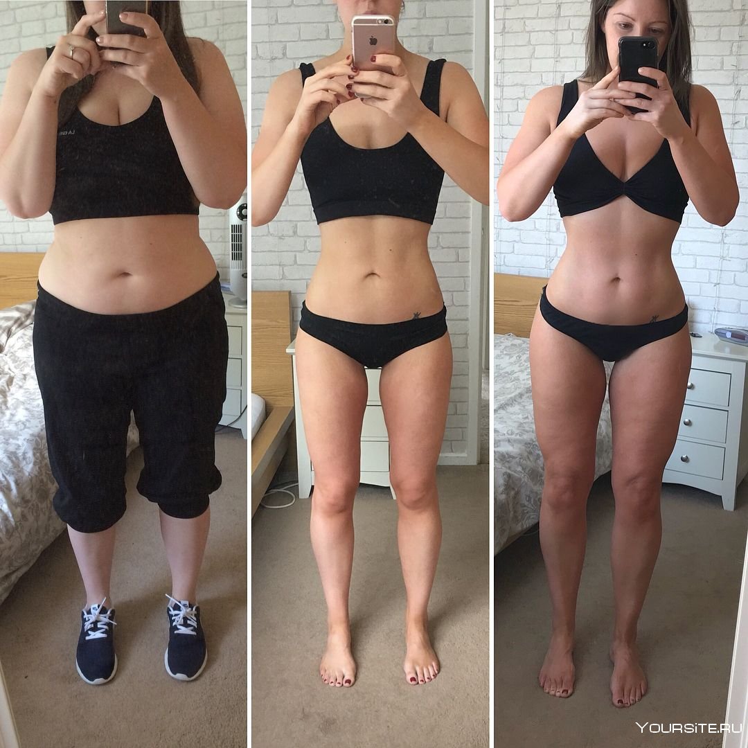 Талия до и после похудения