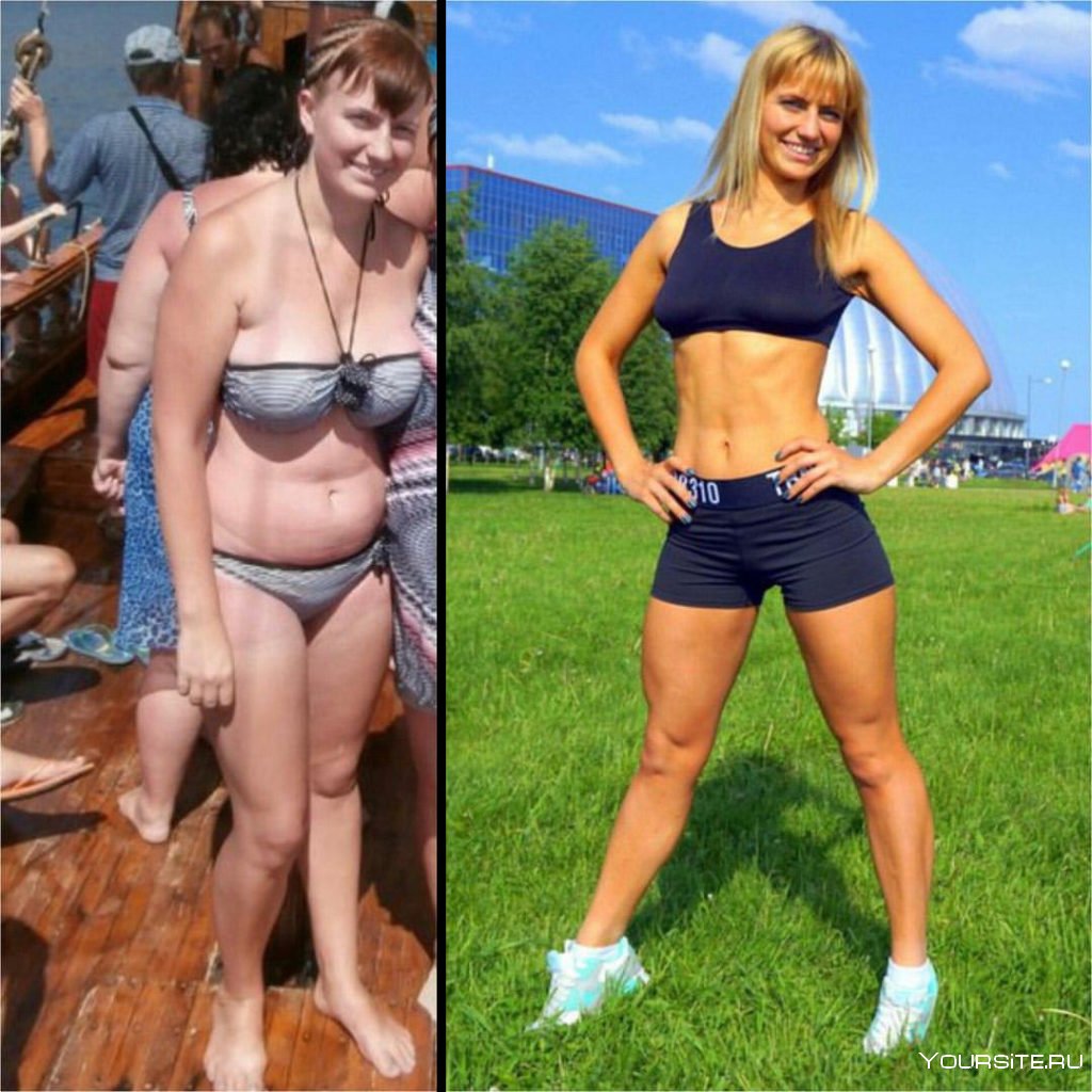 Женщина в 42 до и после