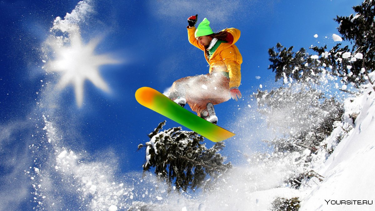 Сноуборд лыжи прыжок Quicksilver