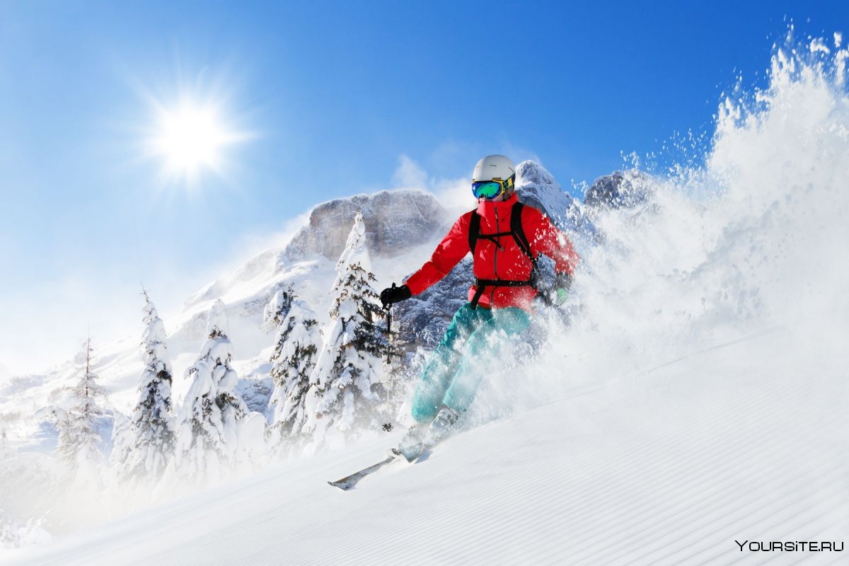 Красная Поляна Сочи лыжник сноубордист