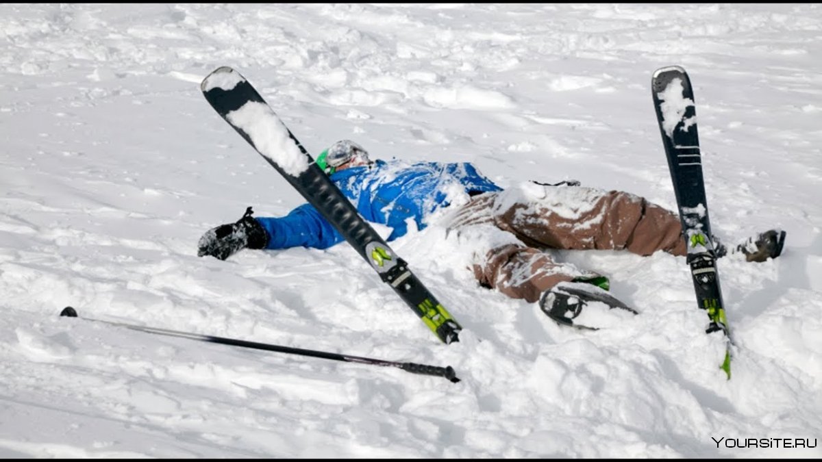 Падение на горных лыжах