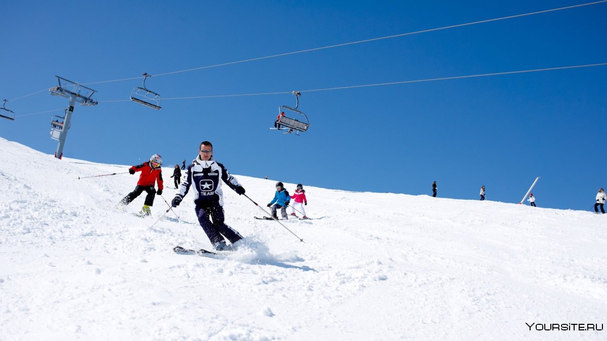 Лыжный курорт Куршевель лыжники