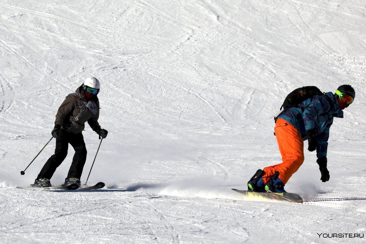 Лыжник и сноубордист