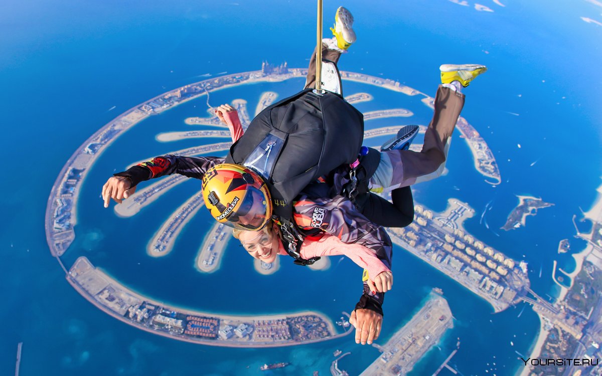 Бурдж-Халифа прыжок с парашютом