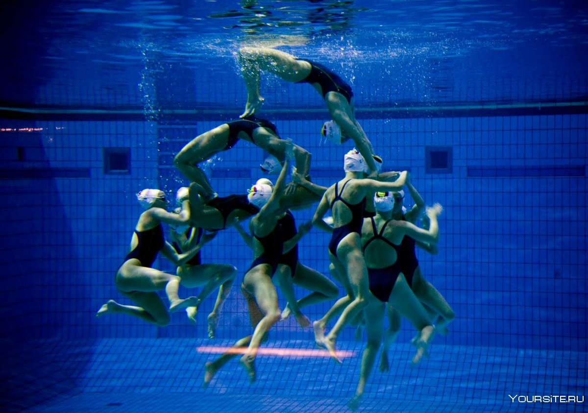 Синхронное плавание дети под водой