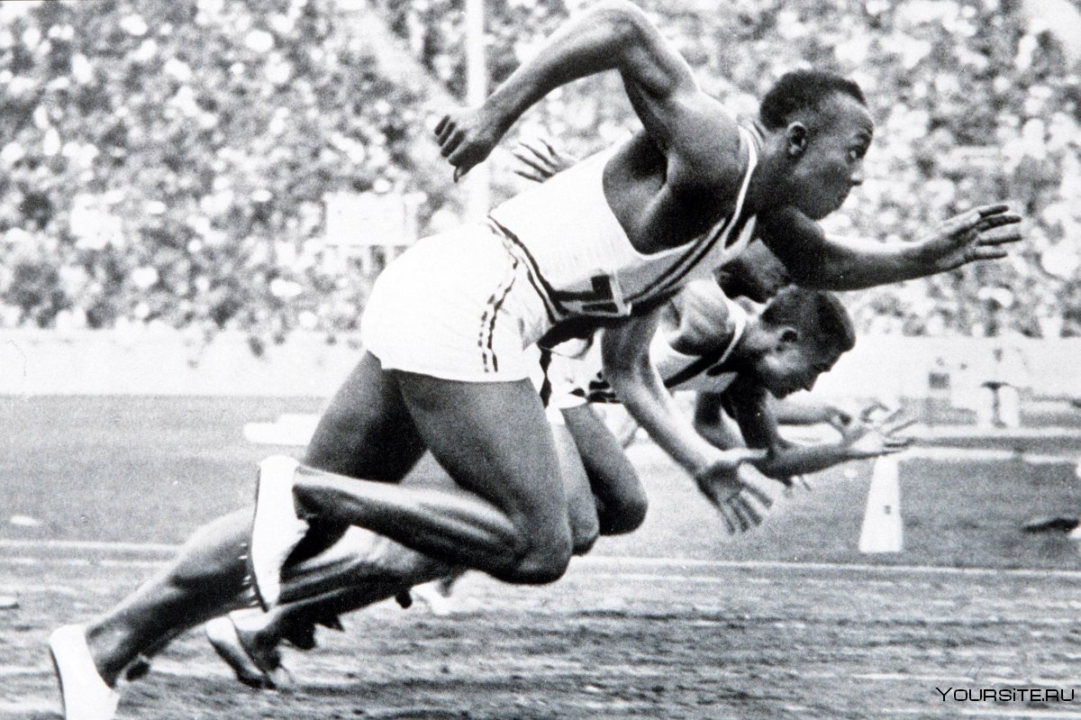 Олимпиада в Берлине в 1936 Джесси Оуэнс