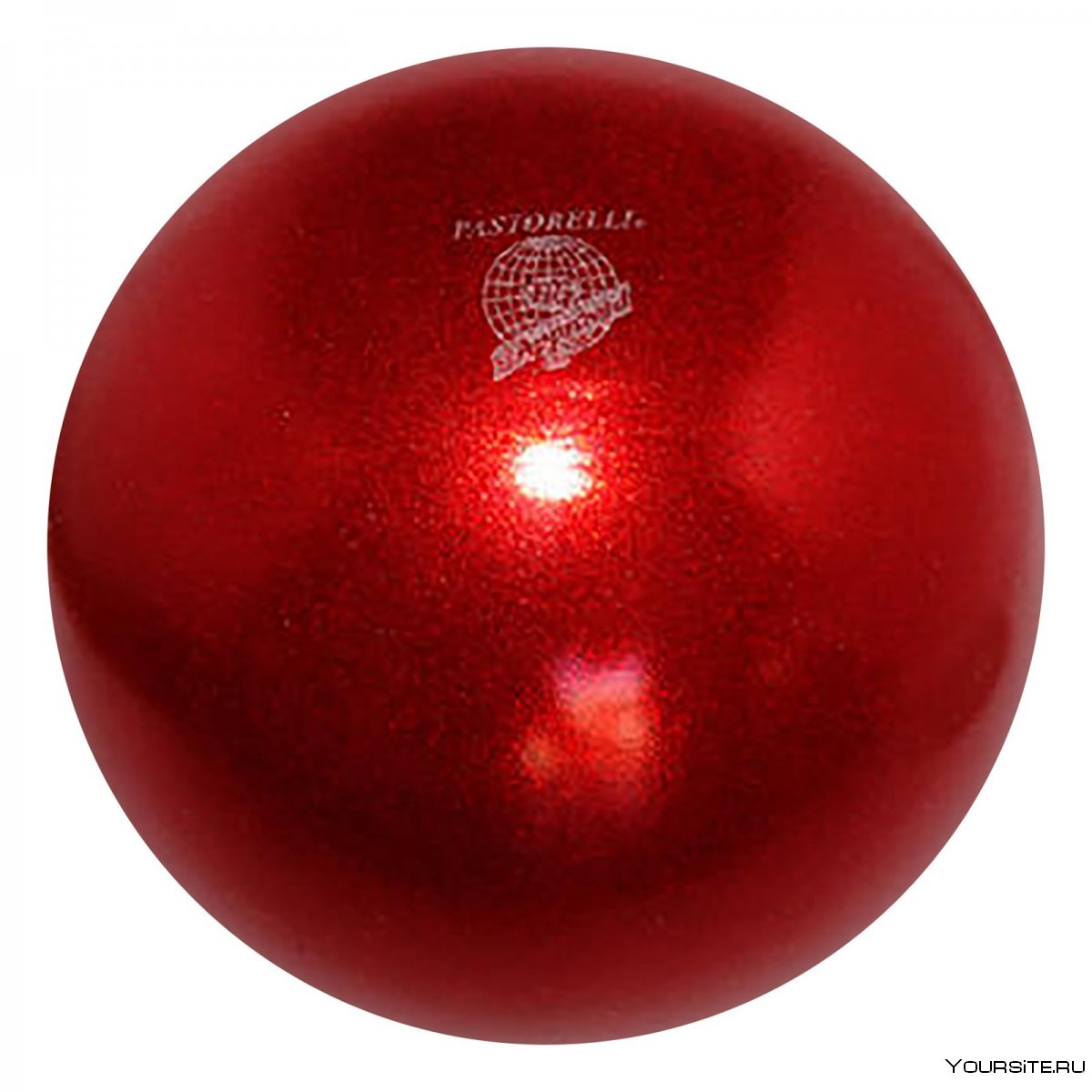 Мяч гимнастический Pastorelli New Generation glitter, 18 см, Fig, цвет красный HV