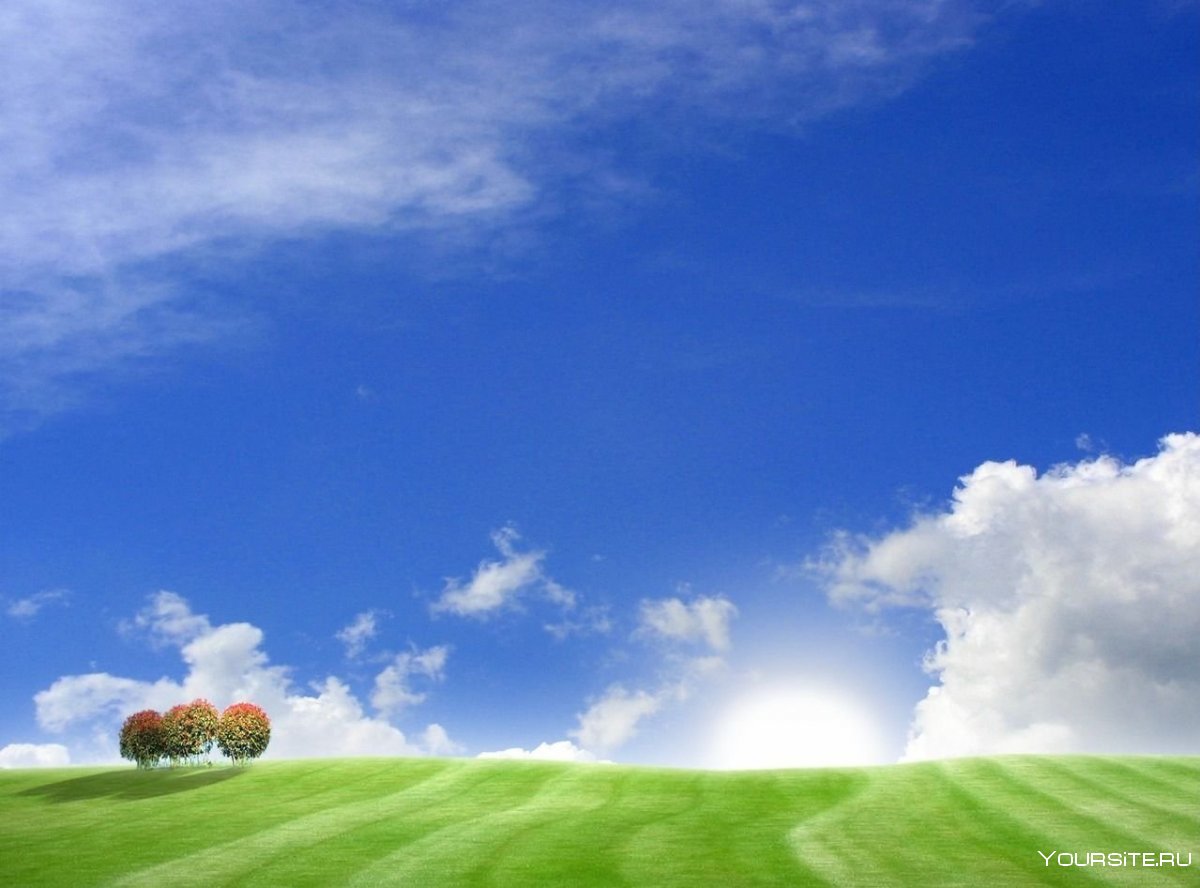 Зеленая Поляна с голубым небом