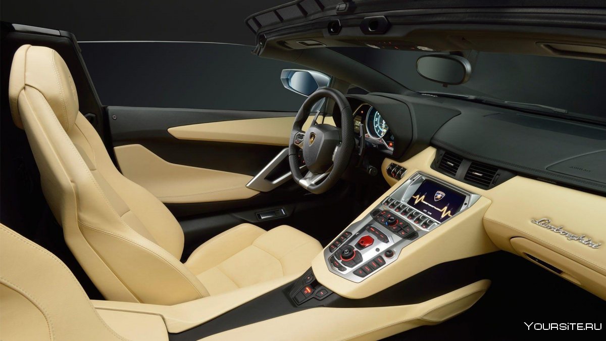 Lamborghini Aventador Roadster 2020 белый салон