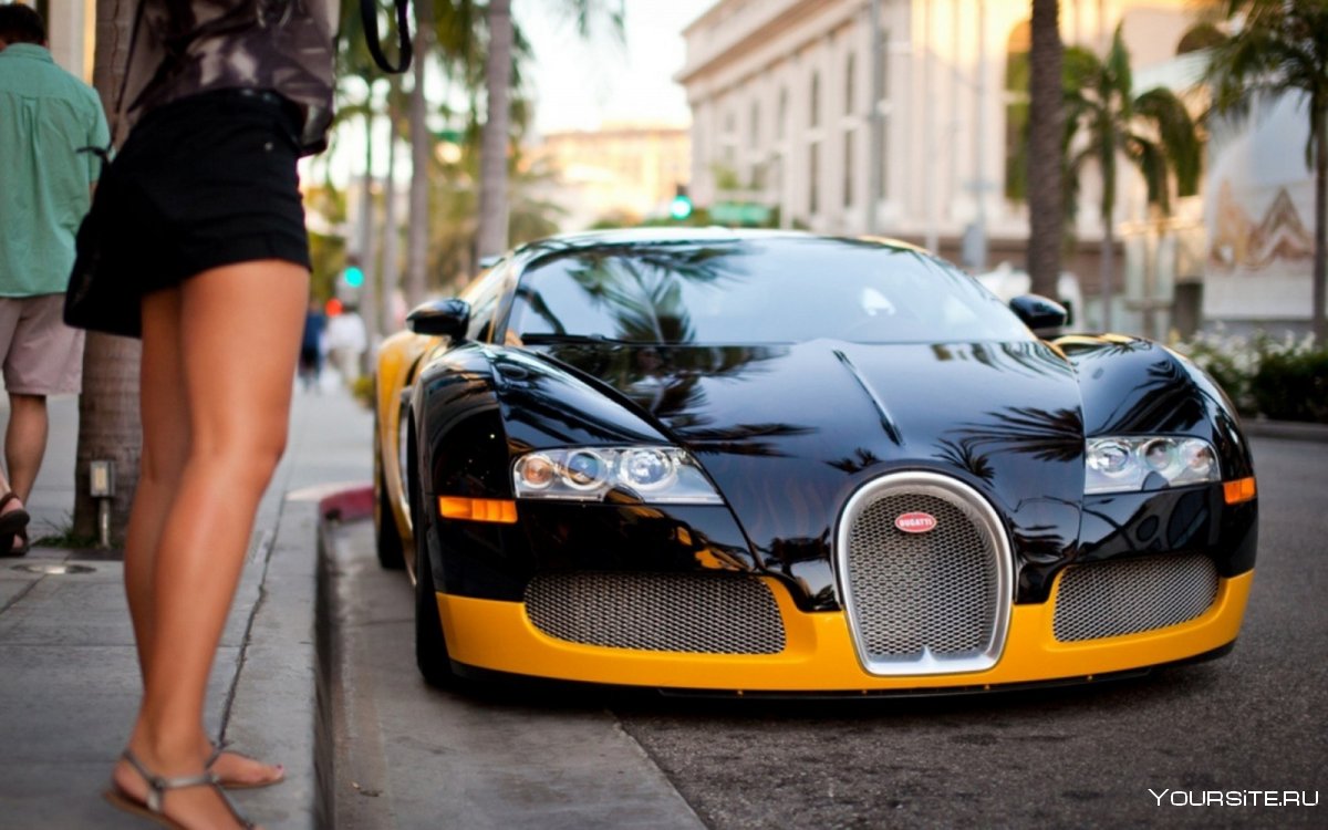Bugatti Veyron super Sport девушка