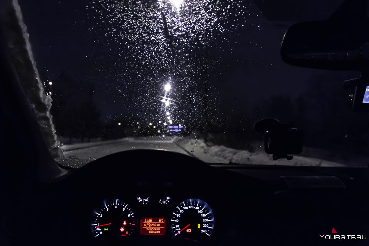 Зима ночь за рулем