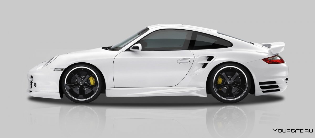 Эволюция Порше на белом фоне