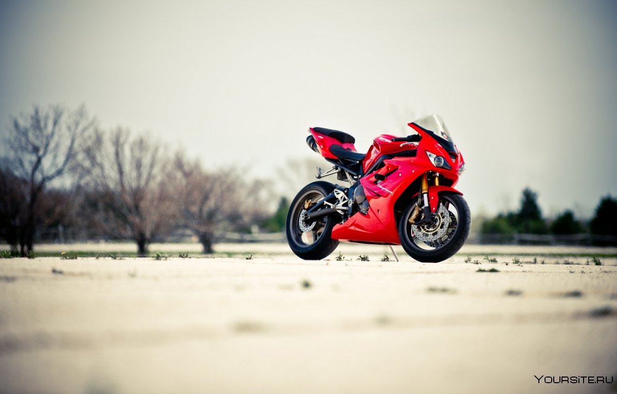 Мотоцикл Триумф красный