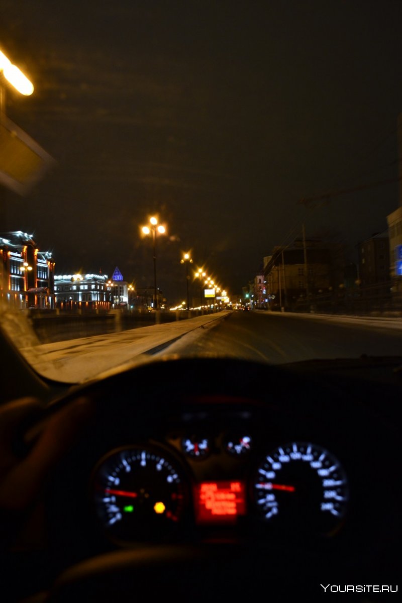 За рулём Ford Focus 2 зимой ночью