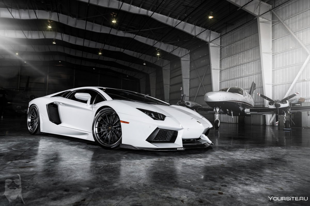 Обои Lamborghini Aventador White