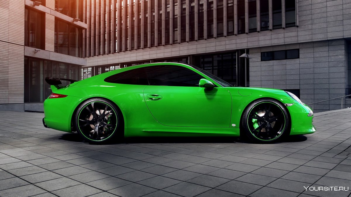 Порше 911 спортивный зеленый