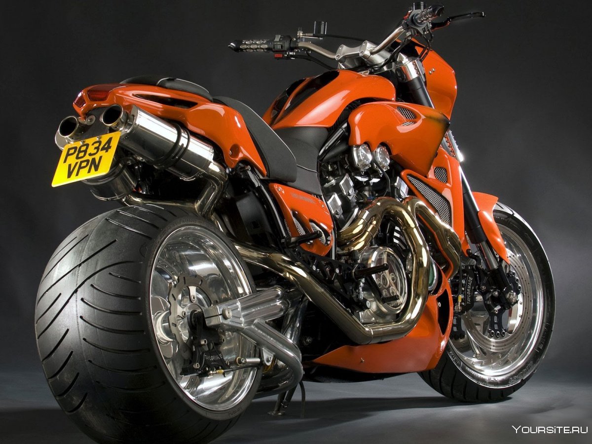 Мотоцикл Yamaha v-Max, Custom, Orange