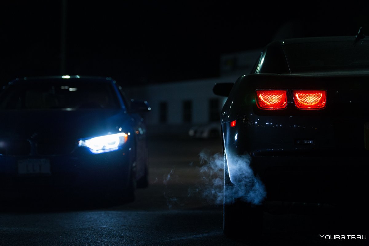 BMW 525 e60 фары ночь