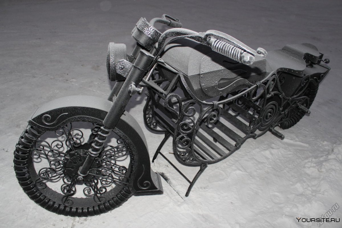 Кованый мангал мотоцикл