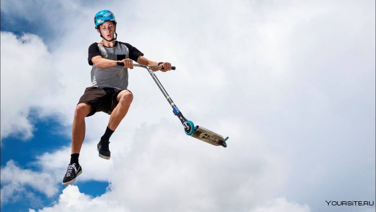 На трюковом самокате